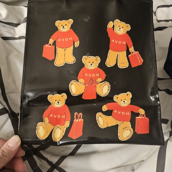 Vintage Avon Teddy Bear Tote‎ & Key Chain Vinyl Washable 1999 - Picture 4 of 12